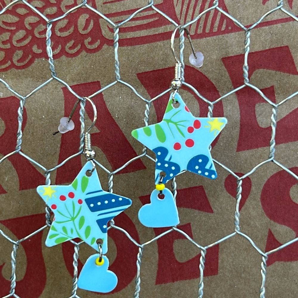 Trader Joe’s earrings star and heart shaped